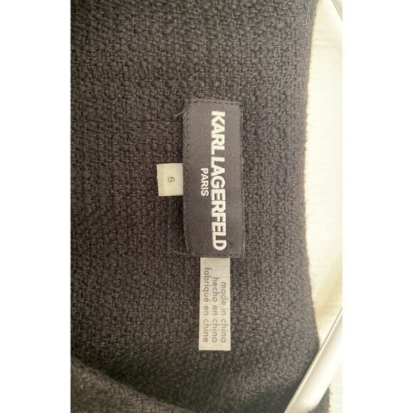 Karl Lagerfeld Paris tweed jacket with fringe - Picture 2 of 8